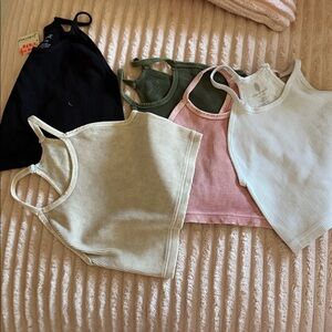 Free People Ribbed tank tops 
colors pink, green, black, cream, white